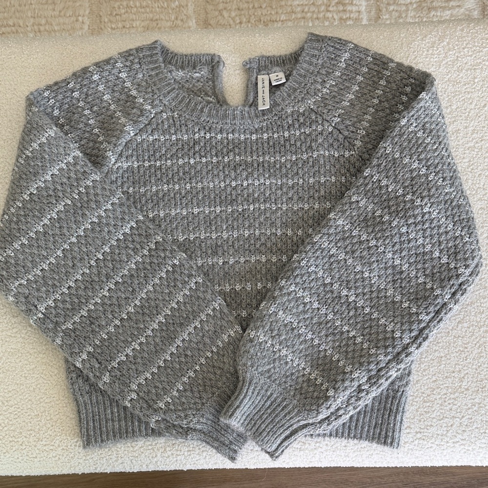 Janie and Jack Gray Knit Stripe Pattern Sweater